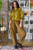 Heritage Needlecord Plaid Relaxed Barrel Pant Mucky Olive & Camel